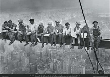 Men on a Girder Having Lunch People Photography 61x91.5cm Poster