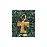 Tennessee Volunteers Solid 10K Gold ''T'' 3/8'' Enamel Pendant