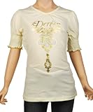 Glitter Top with Short Peasant Sleeve by Dereon