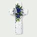 Silk Funeral flowers - White Cross