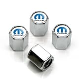 Mopar Logo Chrome Tire Stem Valve Caps
