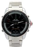 Weide - Montre Homme - Quartz - Acier inoxydable - LED noir Dial tachym??tre de sSport Watches