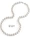 The Pearl Source Real Pearl Necklace & Earrings for Women with 6.5-7.0mm AAAA Quality Round White Freshwater Genuine Cultured Pearl Strand Set with 14K Gold Clasp & Matching Stud Earrings