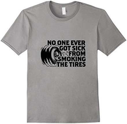 Men's Funny Mechanic / Drag-racing T-shirt re: Smoking the Tires XL Slate