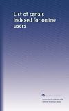 List of serials indexed for online users