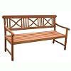 VIFAH V100 Outdoor Wood Bench X-Back Design, Natural Wood Finish, 66 by 24 by 35-Inch