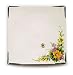 Handmade Flat Square Platter with Flowers From Italy