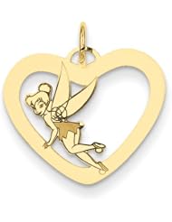 Gold-Plated Ss Disney Tinker Bell Heart Charm