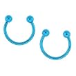Anodized Titanium Horseshoe 10MM x 4MM Ball - Blue - Sold as a Pair