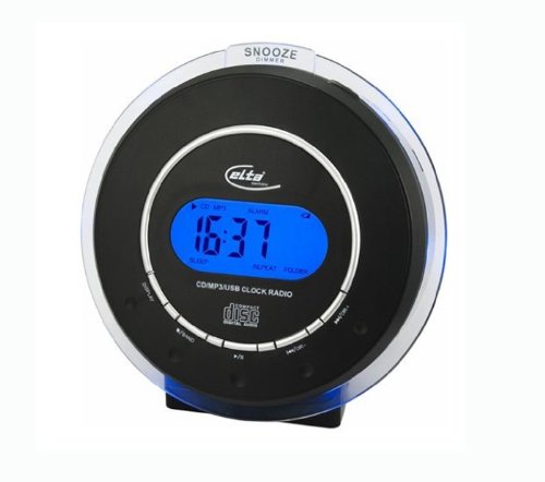 Elta 4574N Uhrenradio (LC-Display, UKW-/MW-Tuner, CD-R und CD-RW, USB) schwarz