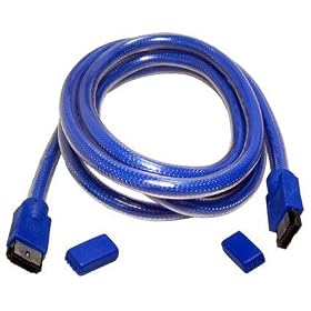 Blue 3m High Spec eSATA to eSATA Data Cable - Male to Male SATA II 3.0Gbps