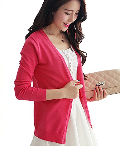 2015 春 ニット カーディガン 長袖 レディース 韓国 通勤 ol 服 春物 薄手 uvカット 小さい サイズ 選べる8色 XS S M L XL