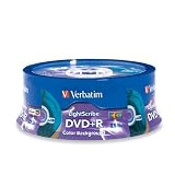 Verbatim 96432 4.7 GB 16x LightScribe Color Recordable Discs DVD+R, 25-Disc Spindle