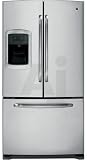 GE GFSS6KKXSS 25.9 cu. ft. French-Door Refrigerator with 3 Glass Shelves, Gallon Door Storage, External Ice/Water Dispenser and Door Alarm: Stainless Steel