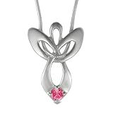 Sterling Silver October Birthstone Guardian Angel Pendant