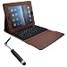 Gtmax Brown Built-in Bluetooth Keyboard Leather Housing Carr