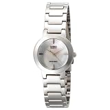 Women White Watch, Casio Womens Silver-Tone Shell White Dial Analog Watch