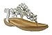 Crab 800KM Little Girls Gladiator Floral Rhinestone Comfort Flat Sandals White