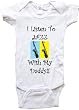 I LISTEN TO JAZZ WITH MY DADDY! - BigBoyMusic Baby Designs - White, Blue or Pink Onesie / Baby T-shirt