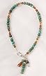 Turquoise and Amber Dangle Bracelet