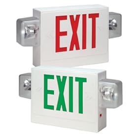 Hubbell Lighting Compass ESMXWG3 Combination LED Exit Sign and Emergency Lighting Unit... by Hubbell