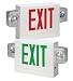 Hubbell Lighting Compass ESMXWG3 Combination LED Exit Sign and Emergency Lighting Unit with Side-Mounting Heads, Green Letters