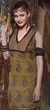 Olive Green Faux Georgette Designer Salwar Kameez Unstitched Dress Material with Matching Dupatta