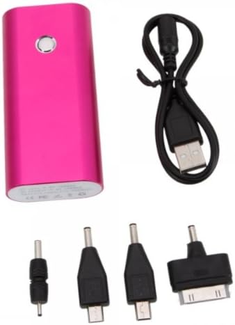 MarZey Rose Red 5200mAh Flashlight Semicircular Mobile Power Bank Charger with LED Light for Motorola WX265 US