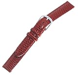 TOPMOA (トップモア) 時計バンド 牛 (トカゲ型押) 赤14mm 05353