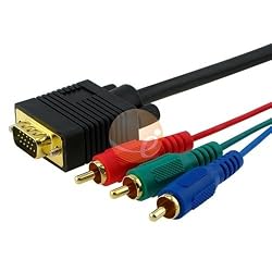 12ft Black HDDB15 15-pin VGA to RCA Component Cable M / M supports Xbox 360