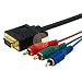 12ft Black HDDB15 15-pin VGA to RCA Component Cable M / M supports Xbox 360
