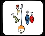 Decorated Mouse Pad with float, lures, fishing