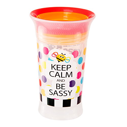 Sassy Spoutless Slogan Grow Up Cup, Keep Calm and Be-Sassy, 9 Ounce