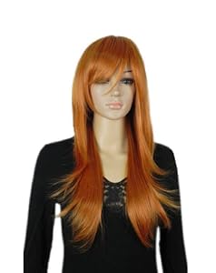 Cool2day Long Straight Orange Brown Hair Full Wig+Free Wig Cap(Model:JF011440)