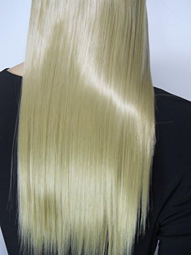 #613 Light Blonde 20" Halo - Flip in Synthetic Hair Extensions on a Wire Heat Resistant to 350*