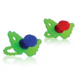 Razbaby Raz-Berry silicone Teethers Double Pack Both Colors in One Package.