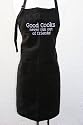 Black Embroidered Apron "Good Cooks Never Run Out of Friends"