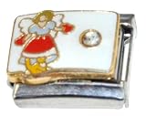 April Diamond Color Angel Birthstone Italian Charm