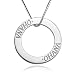 Sterling Silver "Family" Open Circle Pendant, 17" image 2