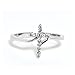 .925 Sterling Silver Cubic Zirconia Cross Bypass Ring - Size 11