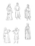 1240 - 1320 People of Medieval Gothic Period Pattern