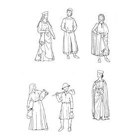 People of Medieval Gothic Period Pattern Circa 1240 and 1320