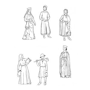 People of Medieval Gothic Period Pattern Circa 1240 and 1320