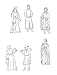 People of Medieval Gothic Period Pattern Circa 1240 and 1320