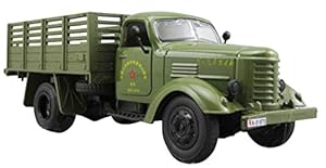 New 1:32 Army Green Jiefang military truck Diecast Car Model with light&sound Back