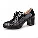 Latasa Women's Fashion Suede Mid-heel Lace-up Chunky Western Oxford Shoes