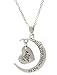 Expression Jewelry I Love You To The Moon and Back Two-Piece Moon & Heart Pendant Necklace | Free 18 Inch Necklace