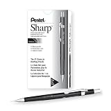 Pentel Sharp Automatic Pencil, 0.5mm Lead Size, Black Barrel, Box of 12 (P205A)