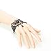 Yazilind Lotia Black Leaf Flower Chain Lace Bracelet fow Women