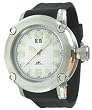 Adee Kaye Men's Stainless Steel Watch W/ White Dial and Black Band